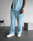 New summer sleeveless sports suit 2025 men's casual solid color trousers men's clothing vest two-piece set,