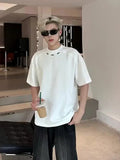 New Men's High Street Short Sleeve Y2K T-Shirt Summer Cotton Solid Color O-Neck Tshirts Hip Hop Fashion Loose Tee Tops