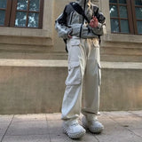 Cargo Pants Men Multi Pockets Chic Solid All-match Fashion Comfortable Functional Techwear Outer European Baggy Mopping Trousers