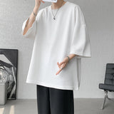 Harajuku Men's Glitter Tee Shirts Summer Short Sleeve Oversized Chic All-match T-Shirts Men Women Korean Daily Loose Tops