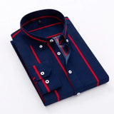 Men's Striped Shirts Long Sleeve Dress Shirts Spring Summer Casual Korean Fashion Slim Button Formal Men's Clothing Shirts