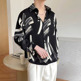 Slim Fit Long Sleeve Printed Shirt Men Comfortable Trendy Fashion Youth Casual Stylish Top 2025 New Design Hot Sale Modern
