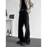 Black Suit Pants Men Fashion Society Mens Dress Pants Korean Casual Loose Straight Pants Mens Office Formal Trousers M-3XL