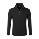 Men's Business Casual Polo Long Sleeve T-shirt spring and autumn Twill jacquard zipper polo shirt Comfortable and Breathable Top