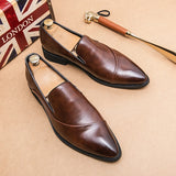 New Men's Formal Elegant Dress Shoes Simple One Step Step Step Men's Leisure Fashion Original Pointed Moccasin Shoes
