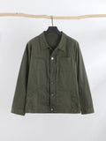 Vintage Men's Denim Jackets Spring Casual Solid Single Breasted Pocket Top Chic Loose Patchwork Oversize Cargo Jackets New