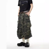 Vintage Camouflage Work Jeans Men's Loose Fit Summer Trendy Straight Leg Wide Leg Seven Point Pants Casual Streetwear