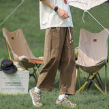 Summer Thin Cotton Pants Men Fashion Retro Casual Pants Men Japanese Streetwear Hip-hop Loose Wide Leg Pants Mens Trousers