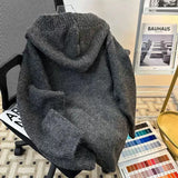 Korean style autumn and winter men and women street personality cardigan jackets for couples loose retro lazy knitted Harajuku