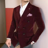 Velvet Smoking Men Suit Jacket for Men 1 Piece Slim Fit Double Breasted Wedding Groom Tuxedo Blazer Ready to Ship