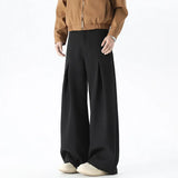 Beige Suit Pants Men Oversized Fashion Society Mens Black Dress Pants Korean Loose Wide Leg Pants Mens Office Formal Trousers