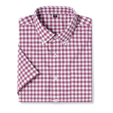 Brand Summer Shirts Men Oxford Short Sleeves Business Turn-down Collar Shirts Man Casual Plaid Camisas Man