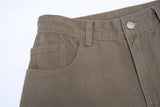 100% Pure Cotton Wide-leg Pants Men's Autumn New Oversized Comfortable Loose Casual Trousers Brown White Fashion Streetwear