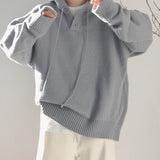 Hoodies Men Simple Loose Oversize M-5XL Preppy Autumn Winter Solid Color Cozy All-match Korean Style Male Knitwear Popular Warm