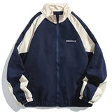 Reflective Striped Jacket Windbreaker Coat Men Hip Hop Streetwear Zipper Up Jacket Harajuku Thin Coats Sports Black Blue