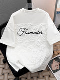 Classic Letter Shirt Summer White Short-sleeved T-shirt Men's 2025 New American Design Niche Couple's Half-sleeved Cityboy Top