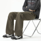 Vintage Men's Casual Pants Cotton Classic Solid color Retro Harajuku Spring Loose Falling Straight Canvas slacks