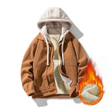 New Padded Jacket Men Winter Baseball Hoodie Wool Liner Jacket Men Hipster Workwear Street HipHop Top Fake Two Piece Casual