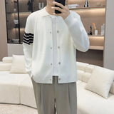 Japanese Retro Men's Cardigan Coats Light Luxury Knitted Lapel Long Sleeve Sweater Jacket Leisure Premium Quality Knitwear M-3XL