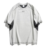 Trendy Short Sleeved T-shirt Men's Simple Summer Cotton Half Sleeved Top Japanese Patchwork Sports Casual T-shirt Fitness Design