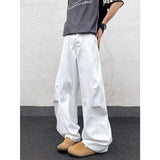 Pantalon Y2K Fashion Pleated White Baggy New Jeans Pants For Men Designer Clothes Straight Wide Leg Casual Long Trousers