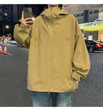 Hooded jacket man Spring zipper Windbreaker Men's Casual Climbing Waterproof Jacket Unisex Fashion Gorpcore Camping Fishing Coat