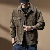 Corduroy Jacket Autumn New Men's Jacket Fashion Vintage Street Style Casual Single Breasted Coat Male Brand Clothes M110