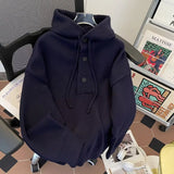 American autumn and winter men and women trendy personalized hooded sweater for couples loose retro knitted casual Harajuku top