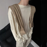 Autumn Laid-back Style Draping Men's T-shirt Luxury Korean Popular O Neck Long Sleeve Tees Leisure Loose Lightweight Basic Shirt