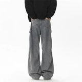 Spring and Autumn American Street Men and Women Trendy Personality Straight Tube Washed Jeans Couple Loose Retro Harajuku Casual