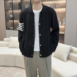 Japanese Retro Men's Cardigan Coats Light Luxury Knitted Lapel Long Sleeve Sweater Jacket Leisure Premium Quality Knitwear M-3XL