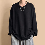 Spring New Striped Textural T-shirt For Men Long Sleeve Simple All-match Tops Korean Casual Solid Color Male Female Loose Tees