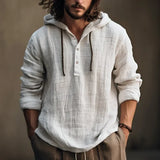 New Cotton Linen Shirt Hooded Sweatshirt Long Sleeve Hooded Casual Daily Clothing Spring Summer Fashion