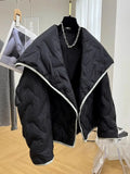 Design-sensing Niche Parkas Unisex Lapel Cotton Coat Women Korean Autumn Winter Light Short Trendy High-end Jacket Aesthetic