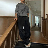 Men's Ins Trend Brand Solid Color Hoodie Autumn Casual Gym Sports Nightclub Party Round Neck Bottom Top Male Men's Clothing