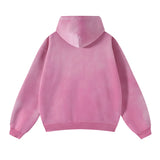 Men's Zip Up Hoodies Tie Dye Washed Double Oversize Cardigan Sweatshirt Loose Plus Plush Gradient Man Hooded Pullovers Winter
