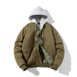 Men Bomber Jacket Women Solid Autumn Winter Pilot Jacket Fashion Vintage Hooded Baseball Coat Casual Windbreak Red Pink Burgundy