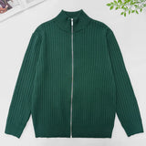 New Korean Fashion Men Cardigan Jacket Light Luxury Trendy Turtleneck Knit Zip-up Long Sleeve Sweater Coat High Quality Knitwear