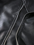 American Punk Vest Men 2025 Spring Autumn Short Sleeveless Motorcycle Style PU Leather Suit Collar Punk Vest Aesthetic
