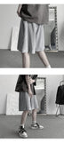 Summer Casual  Shorts Men Oversized Fashion Grey Pleated Shorts Men Streetwear Korean Loose Wide-leg Shorts Mens Beach Shorts