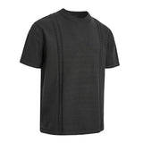 New Fashion Men Business Tops Light Luxury Leisure Knitted O Neck T-shirts for Man Popular Cleanfit Style Short Sleeve Knitwear