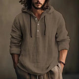 New Cotton Linen Shirt Hooded Sweatshirt Long Sleeve Hooded Casual Daily Clothing Spring Summer Fashion
