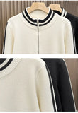 New Korean Fashion Men Cardigan Coat Light Luxury Trendy Knit Zipper Long Sleeve Sweater Jackets High Quality Patchwork Knitwear