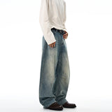 Vintage Baggy Men's Jeans Y2K Pants Autumn New American Hip Hop Streetwear Cotton Loose Wide Legs Denim Trousers Oversize