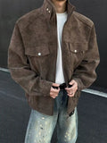 Street Zipper Jacket High-end Handsome Stand-up Collar Coat American 2025 Retro Handsome Work Jacket Loose Top Urban