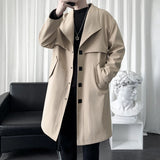 2025 New Autumn Trench Men's Fashion Overcoat for Male Long Windbreaker Korean Streetwear Men Quality Outerwear Clothing