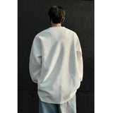 Black Long Sleeved T-shirt Men Oversized Fashion White V-neck T Shirt Men Streetwear Korean Loose Pullover T Shirt Mens Top