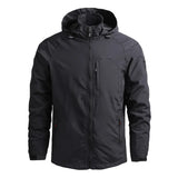 Male Casual Jacket Hooded Sports Jacket Men's Outdoor Waterproof and Breathable Thin Quick Drying Jacket Outdoor Hiking Suit