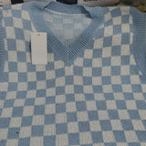 Sweater Vest Men Daily Spring New All-match Students Simple Plaid Fashion Korean Style Knitting V-neck Popular Soft Retro Ins