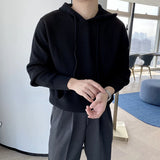 New Japanese Leisure Men's Hooded Sweater Trendy Harajuku Preppy Style Long Sleeve Hoodies Autumn Casual Vintage Warmth Knitwear